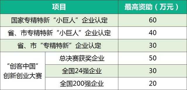 国家专精特新“小巨人”企业认定最高60万